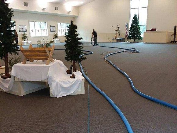 Carpet cleaning at a church hall