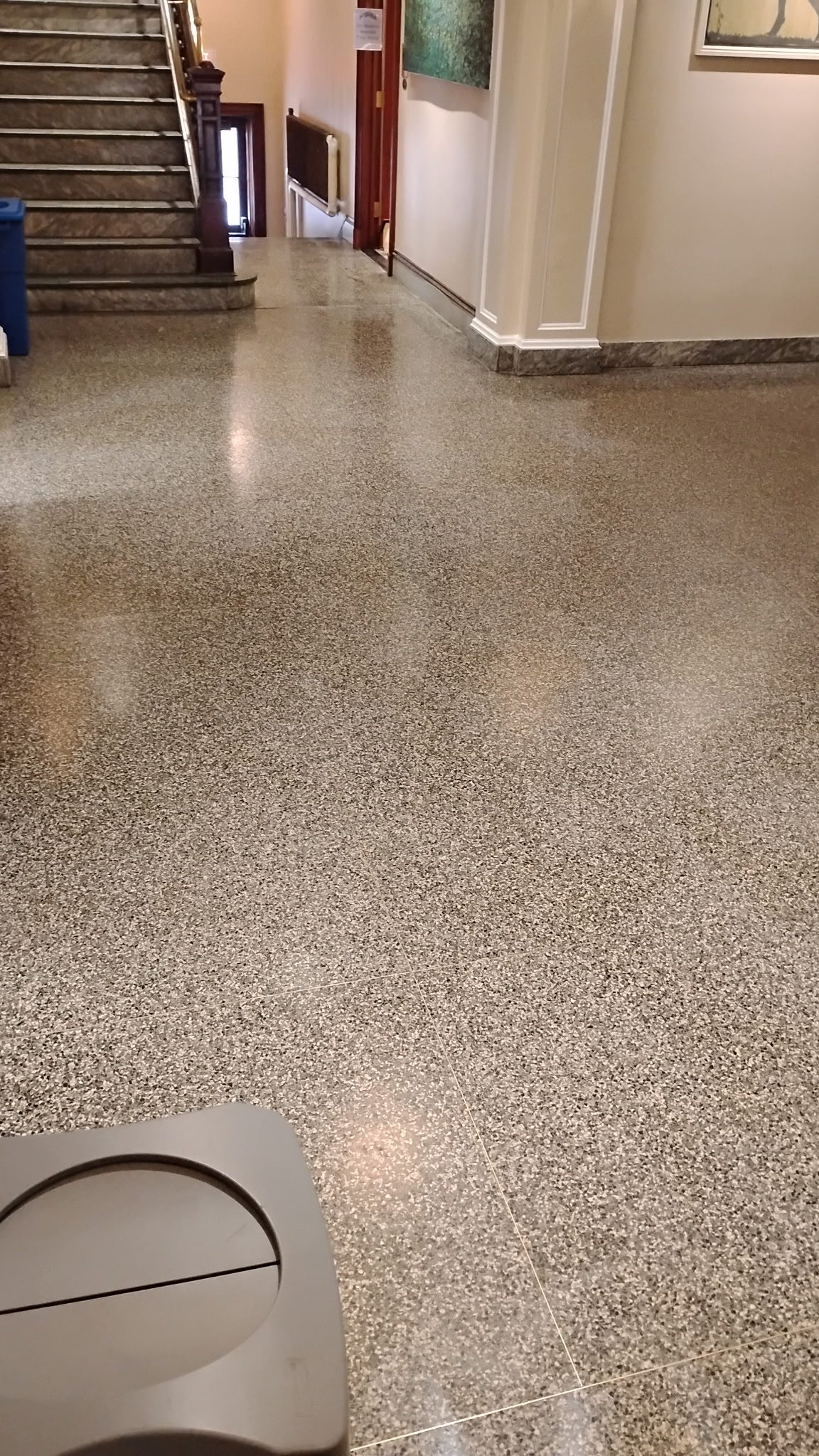 Polished terrazzo floor detail
