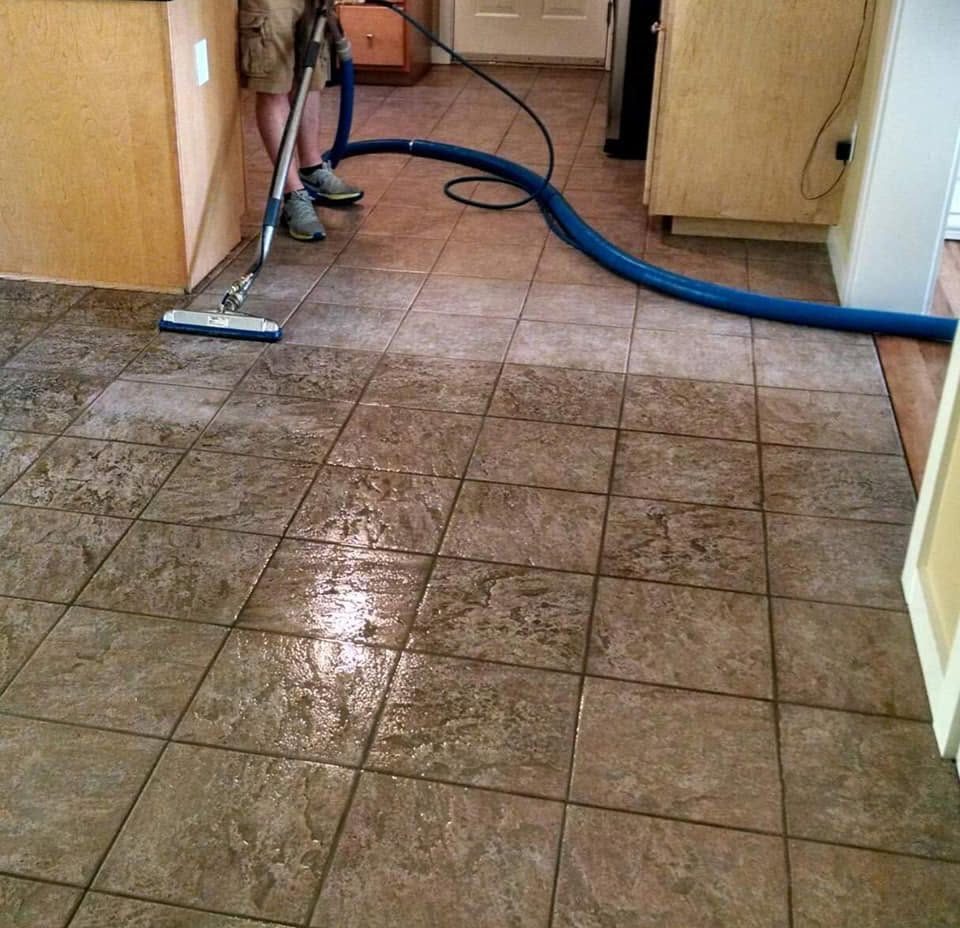 Cleaned tile floor