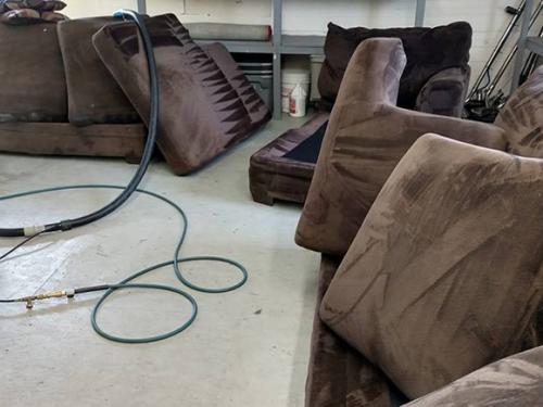 Upholstery cushion cleaning